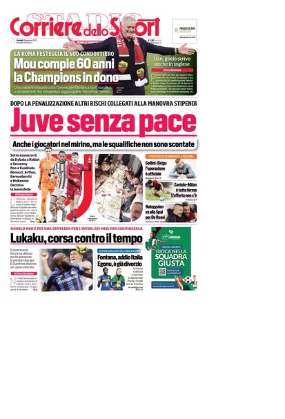 Rassegna stampa: prime pagine quotidiani sportivi - 26 gennaio 2023 29 corriere dello sport 064724621