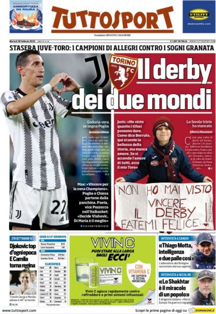 Rassegna stampa: prime pagine quotidiani sportivi - 28 febbraio 2023 29 tuttosport 001307354.webp