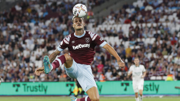 West Ham United v Viborg FF UEFA Europa Conference League Gianluca Scamacca of West Ham United in action during the UEF