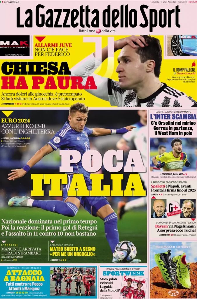 Rassegna stampa: prime pagine quotidiani sportivi - 24 marzo 2023 27 WhatsApp Image 2023 03 24 at 07.35.45