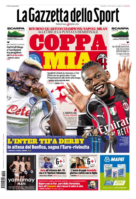 Rassegna stampa: prime pagine quotidiani sportivi - 18 aprile 2023 27 Ft IZoZXsAE324S