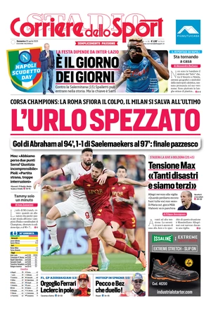 Rassegna stampa: prime pagine quotidiani sportivi – 30 aprile 202 28 corriere dello sport 072609483