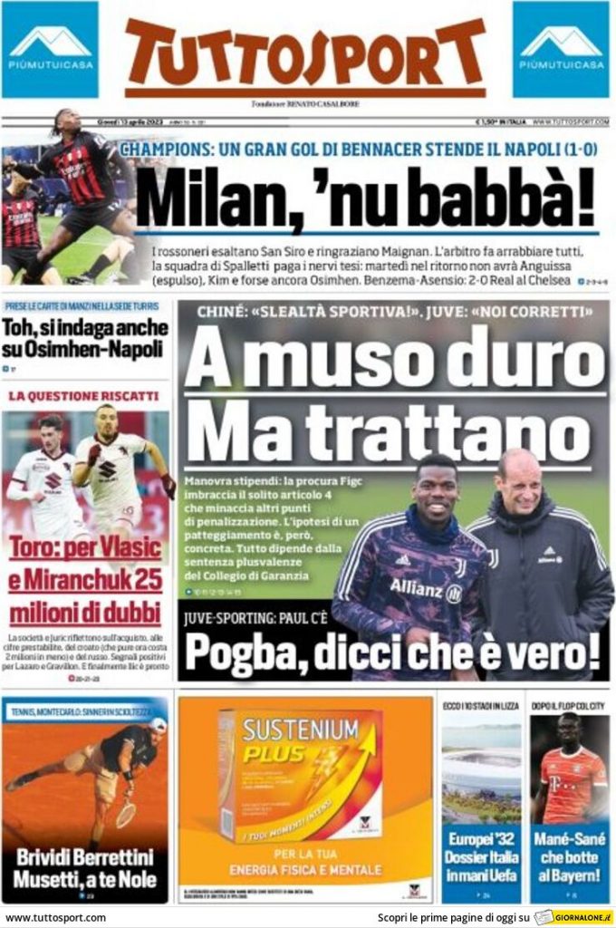 Rassegna stampa: prime pagine quotidiani sportivi - 13 aprile 2023 29 tuttosport 001313974.webp