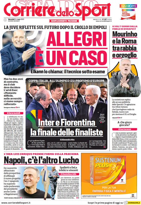 Rassegna stampa: prime pagine quotidiani sportivi - 24 maggio 2023 28 Fw3jz8rWAAQhLzd