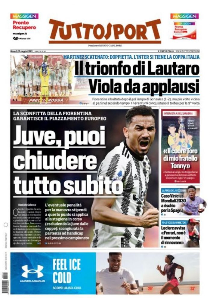 Rassegna stampa: prime pagine quotidiani sportivi - 25 maggio 2023 29 Fw80 UWWYAEe5E5