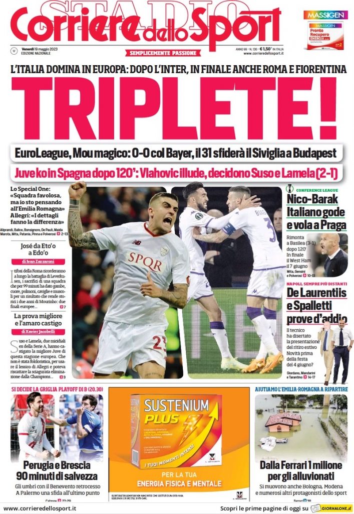 Rassegna stampa: prime pagine quotidiani sportivi - 19 maggio 2023 28 WhatsApp Image 2023 05 19 at 07.49.48