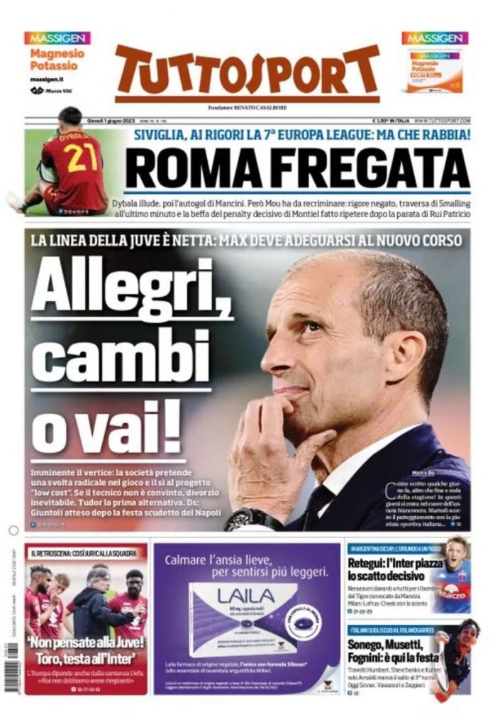 Rassegna stampa: prime pagine quotidiani sportivi - 1 giugno 2023 29 FxgpeeFXgAAAwx