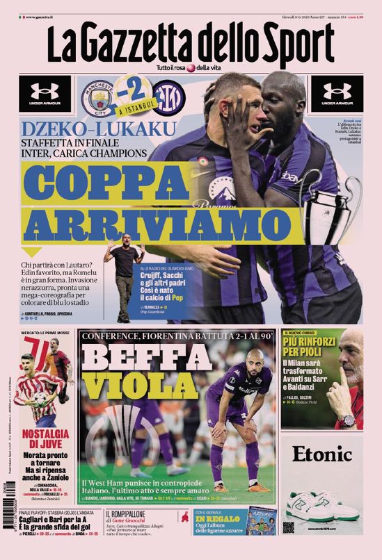 Rassegna stampa: prime pagine quotidiani sportivi - 8 giugno 2023 27 FyE1iPrXwAEzsAq