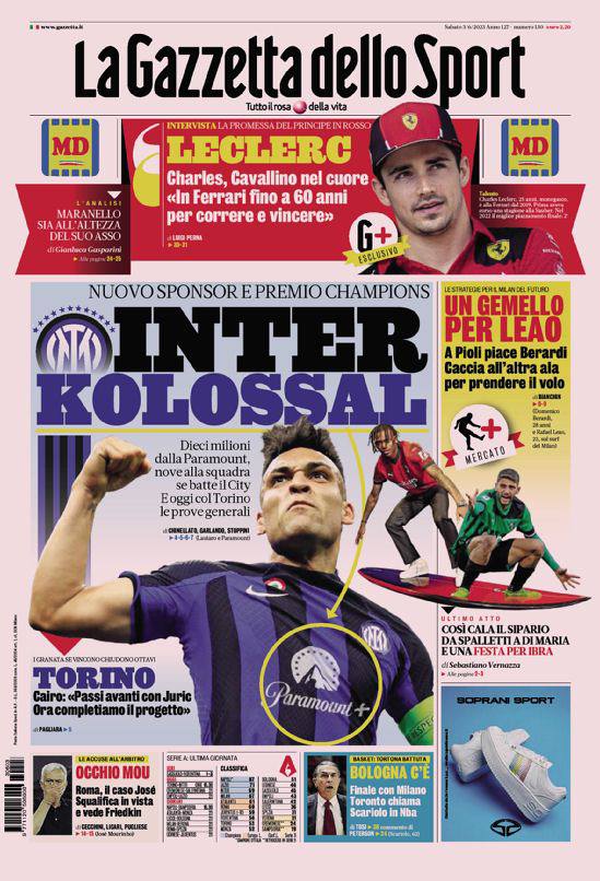 Rassegna stampa: prime pagine quotidiani sportivi - 3 giugno 2023 27 IMG 0576