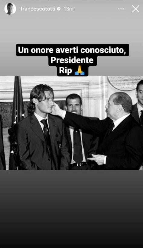 Totti, bellissimo omaggio social a Berlusconi - FOTO 27 WhatsApp Image 2023 06 12 at 19.05.29