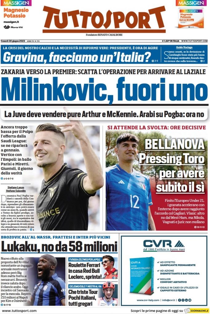 Rassegna stampa Milan: prime pagine quotidiani sportivi - 30 giugno 2023 29 WhatsApp Image 2023 06 30 at 07.51.40