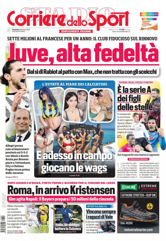 Rassegna stampa: prime pagine quotidiani sportivi - 25 giugno 2023 29 cds rassegna 25 giu 23