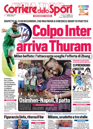 Rassegna stampa: prime pagine quotidiani sportivi – 24 giugno 2023 28 corriere dello sport 010012589