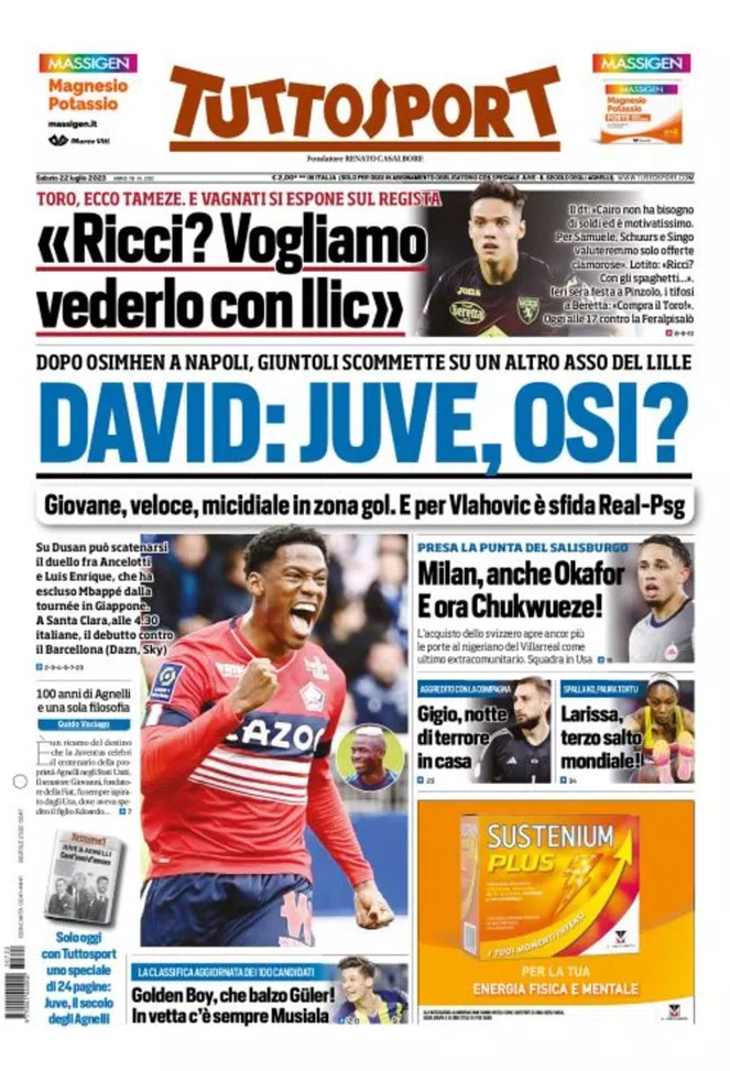 Rassegna stampa: prime pagine quotidiani sportivi - 22 luglio 2023 29 IMG 3847