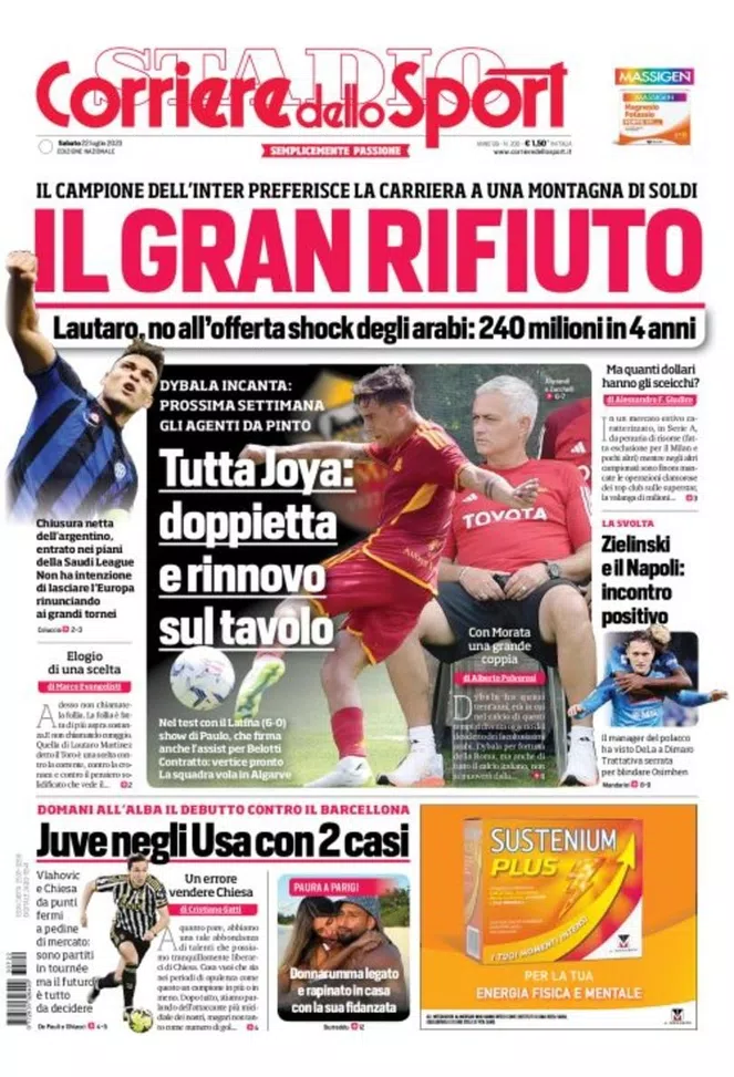 Rassegna stampa: prime pagine quotidiani sportivi - 22 luglio 2023 28 IMG 3848