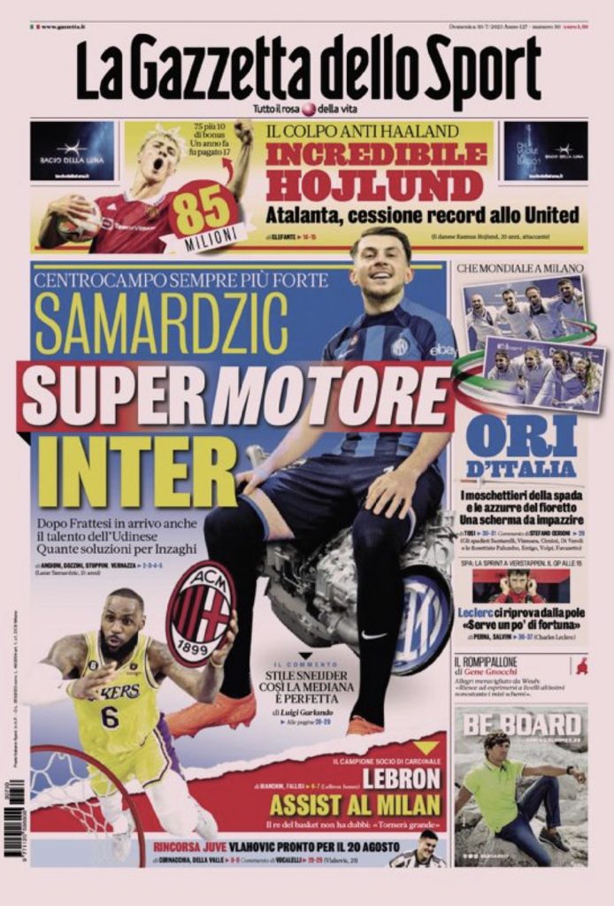 Rassegna stampa: prime pagine quotidiani sportivi - 30 luglio 2023 27 IMG 4252