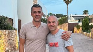 Ex Milan, Maldini incontra Iniesta: il post sui social – FOTO