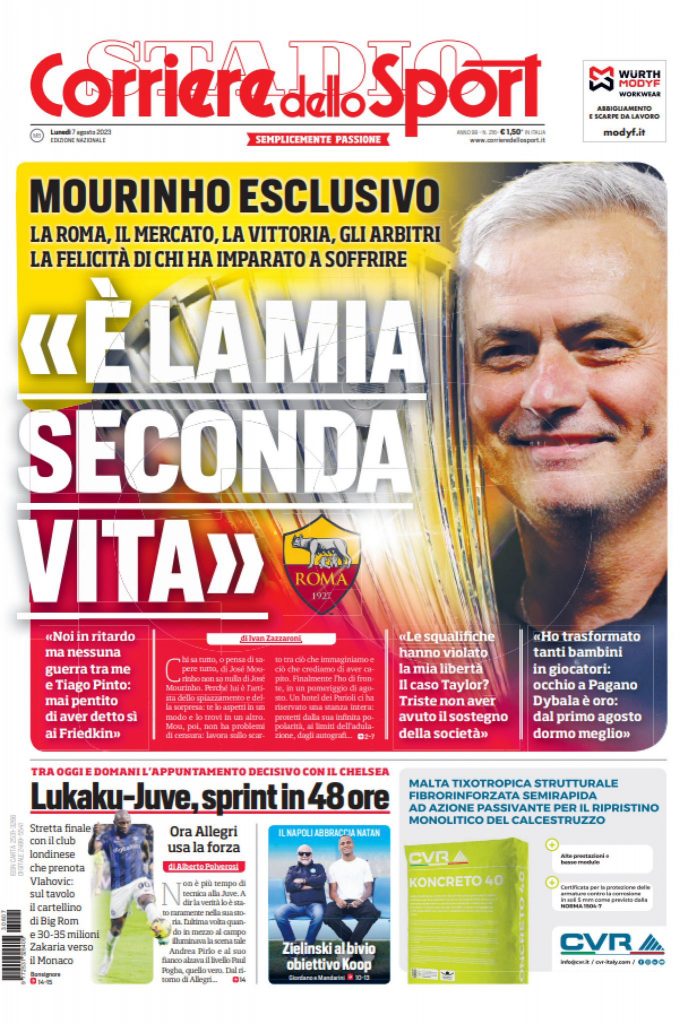 Rassegna stampa: prime pagine quotidiani sportivi - 7 agosto 2023 28 Corsport