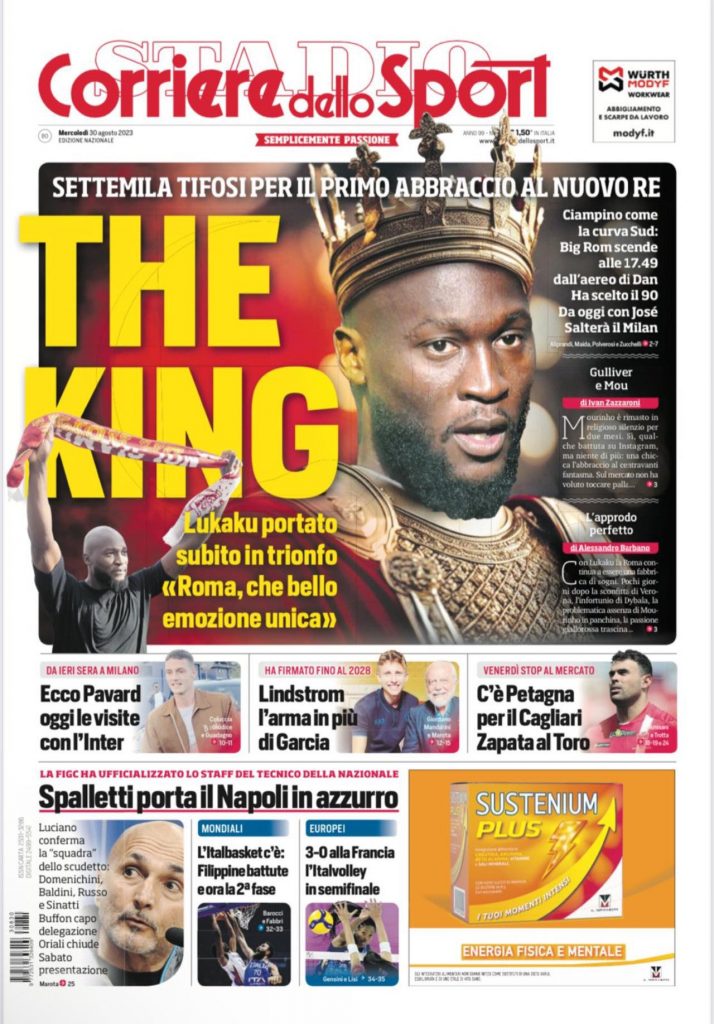 Rassegna stampa: prime pagine quotidiani sportivi - 30 agosto 2023 28 F4wWlOuWcAAyYGA