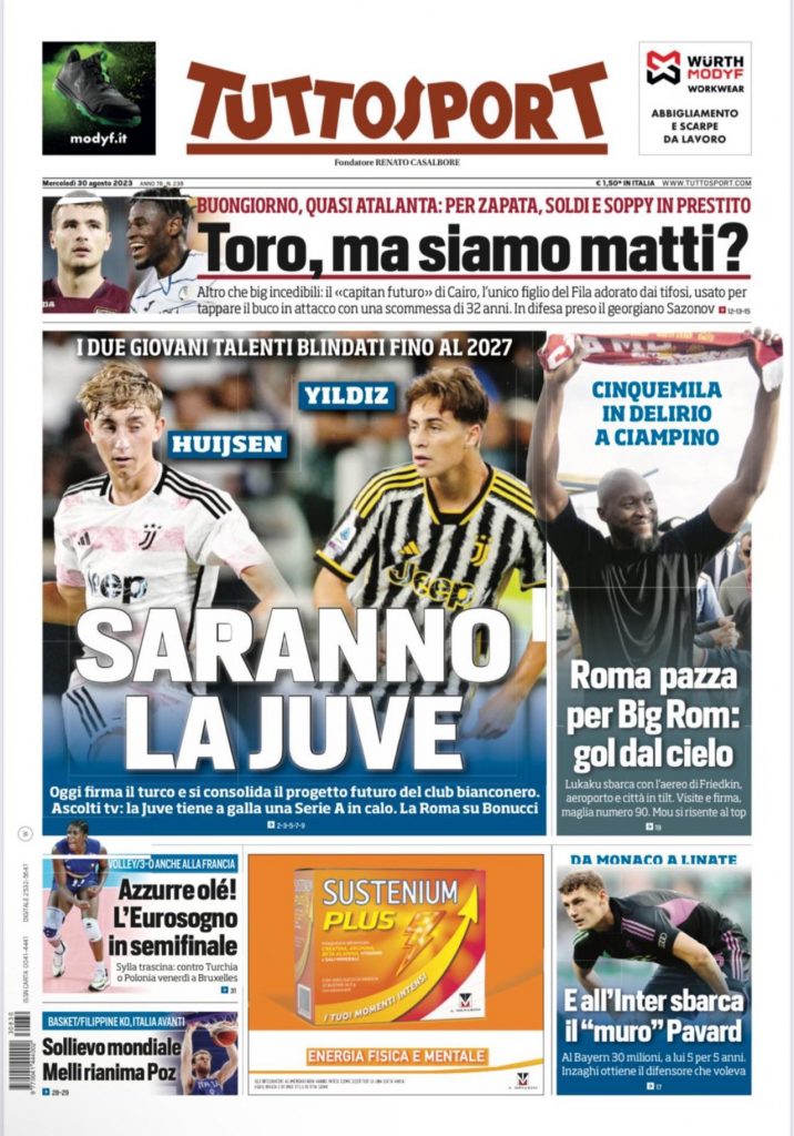 Rassegna stampa: prime pagine quotidiani sportivi - 30 agosto 2023 29 F4wWpJGWsAAWx4n