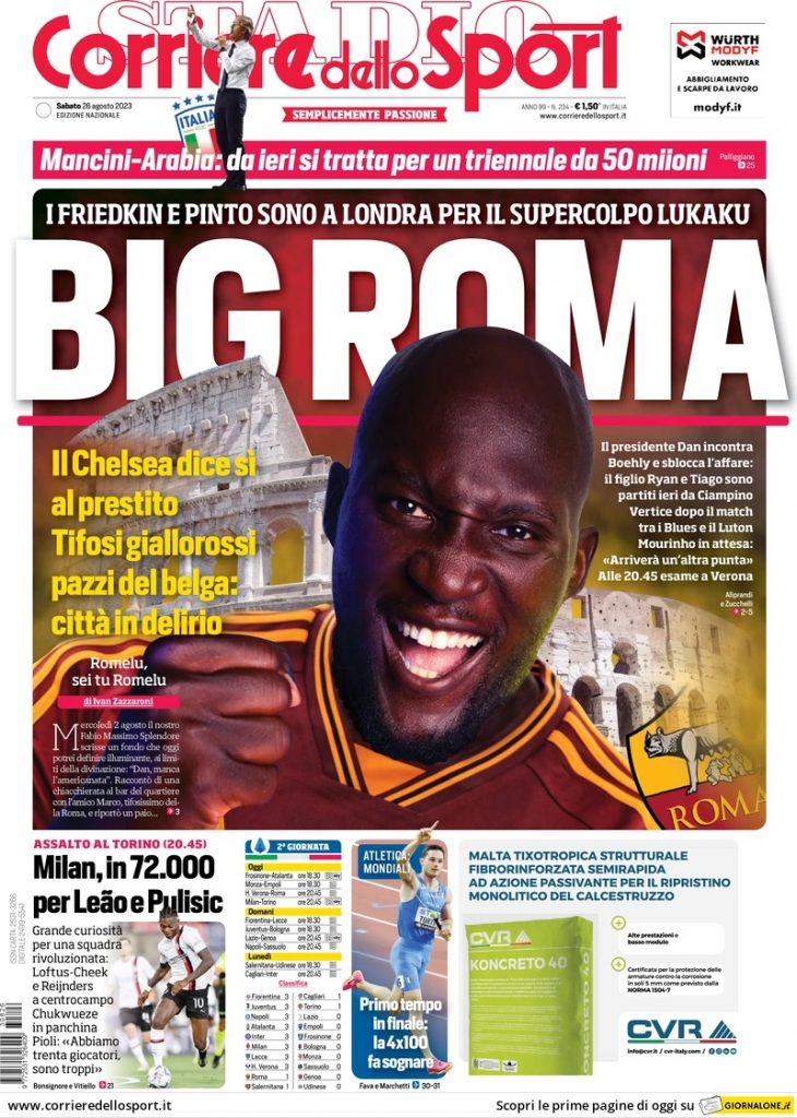Rassegna stampa: prime pagine quotidiani sportivi - 26 agosto 2023 28 WhatsApp Image 2023 08 26 at 07.56.38