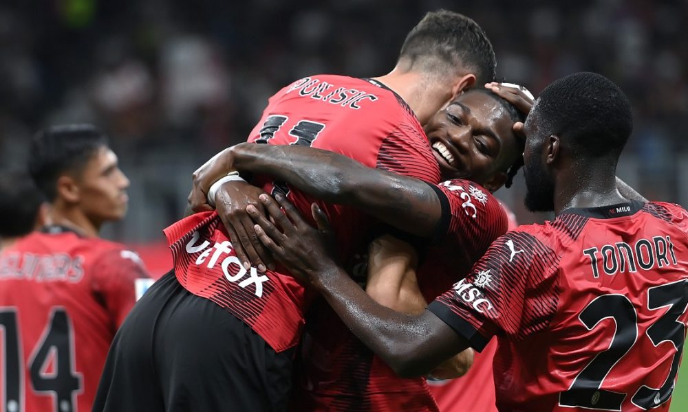 pulisic-leao-tomori-esultanza-milan