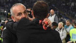 Pioli: «Allegri? Non si è risentito delle mie parole. Questo è il vantaggio della Juve»