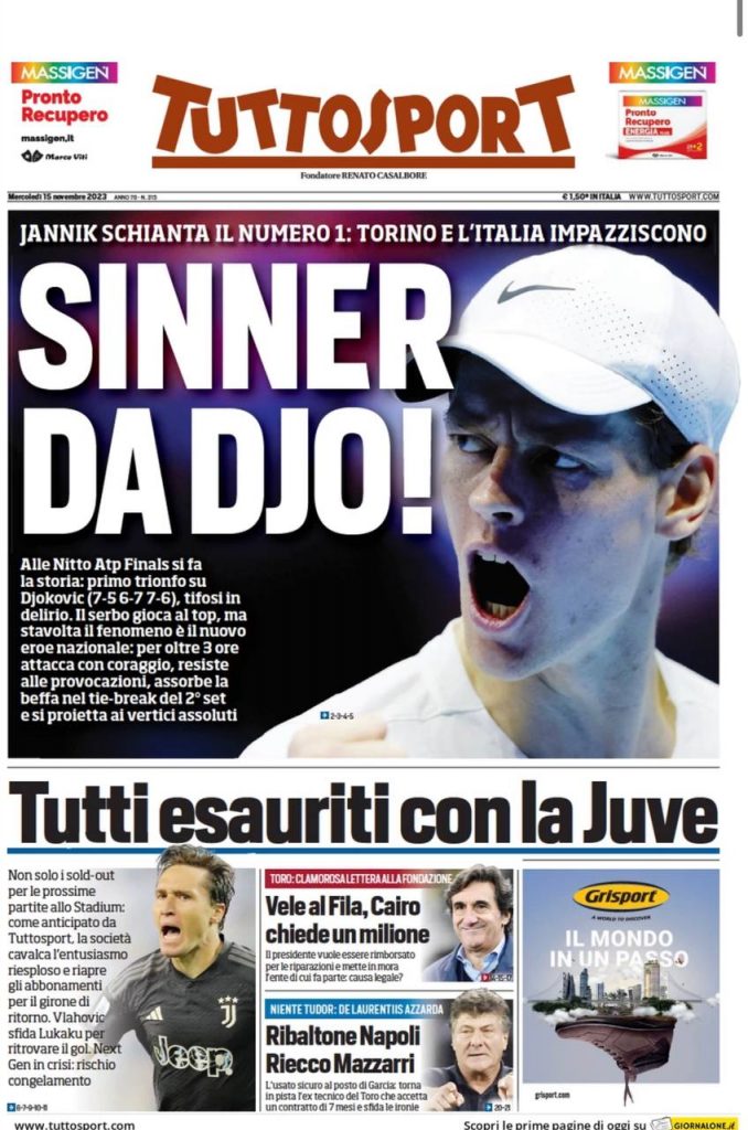 Rassegna stampa: prime pagine quotidiani sportivi - 15 novembre 2023 27 IMG 8116