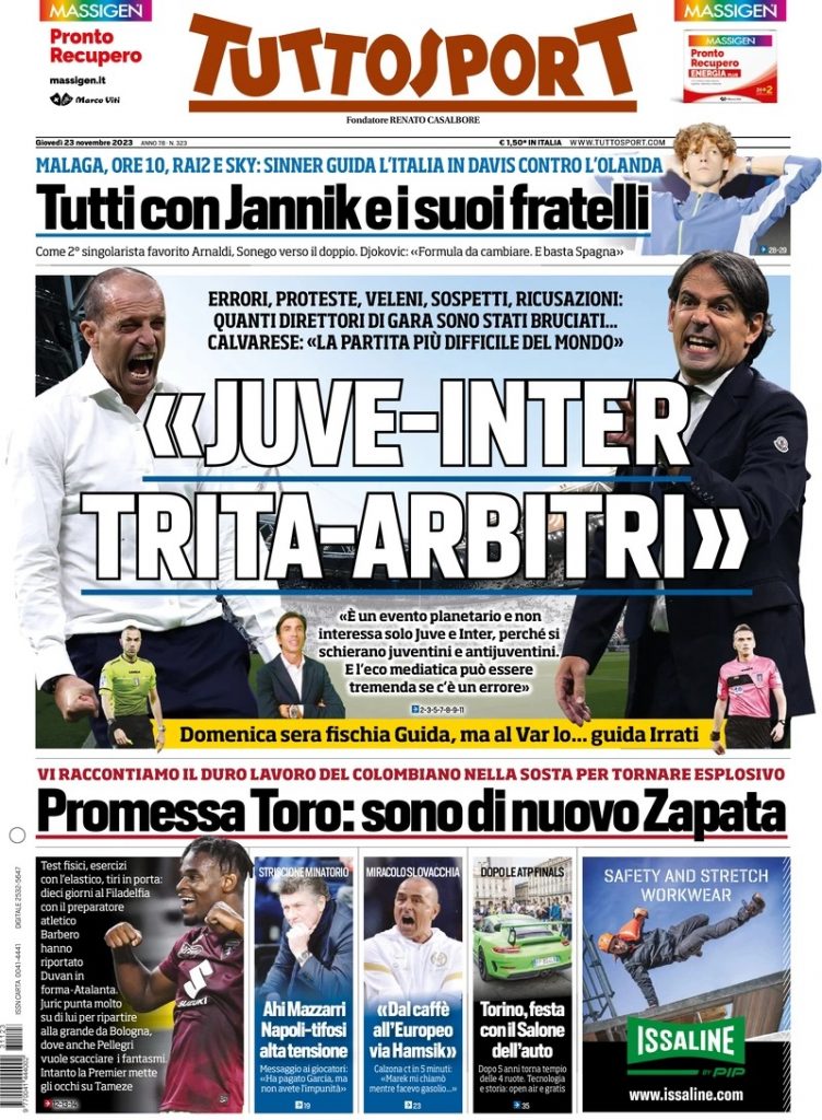 Rassegna stampa: prime pagine quotidiani sportivi - 23 novembre 2023 29 WhatsApp Image 2023 11 23 at 07.52.30