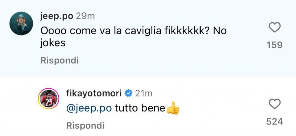 Tomori conferma la sua condizione fisica: ha scritto questo messaggio a un tifoso - FOTO 27 commento tomori