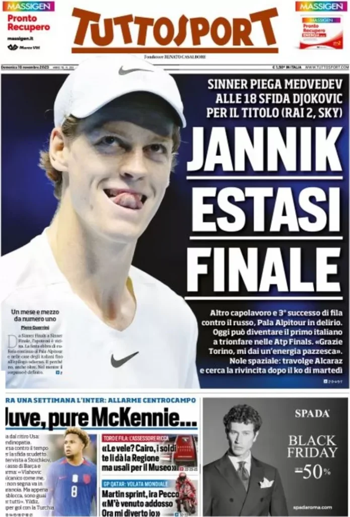 Rassegna stampa: prime pagine quotidiani sportivi - 19 novembre 2023 29 tuttosport 001838765
