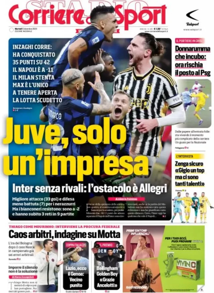 Rassegna stampa: prime pagine quotidiani sportivi - 5 dicembre 2023 28 IMG 8754