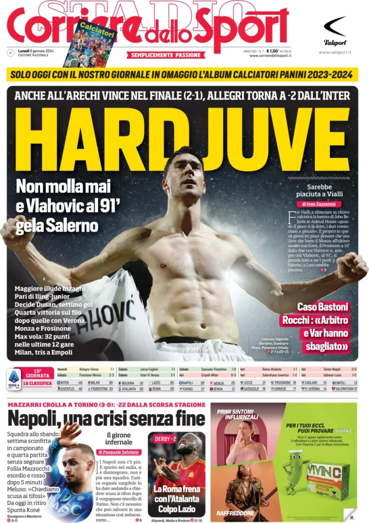 Rassegna stampa: prime pagine quotidiani sportivi - 8 gennaio 2024 28 IMG 0295