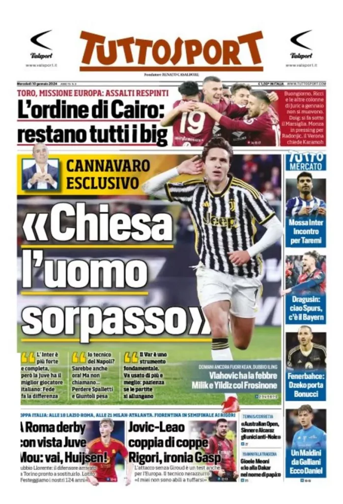 Rassegna stampa: prime pagine quotidiani sportivi - 10 gennaio 2024 29 IMG 0388