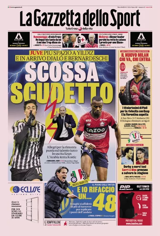 Rassegna stampa: prime pagine quotidiani sportivi - 10 gennaio 2024 27 IMG 0389