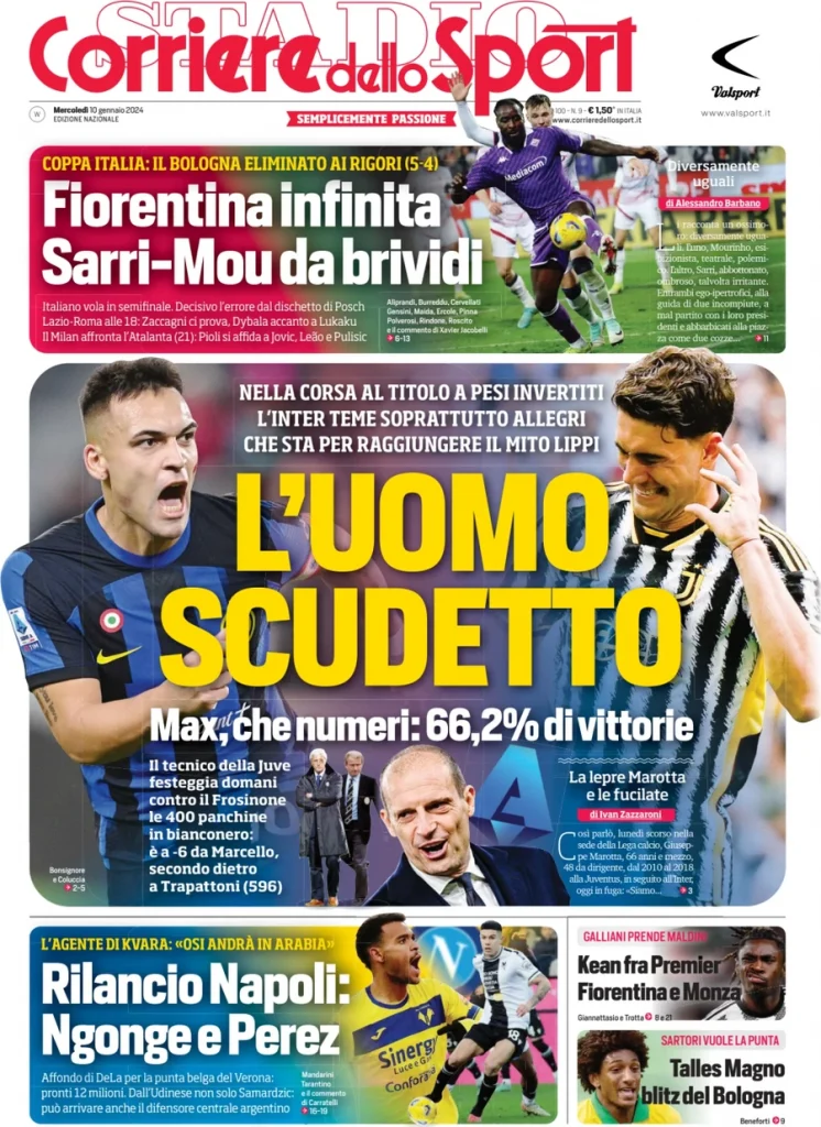 Rassegna stampa: prime pagine quotidiani sportivi - 10 gennaio 2024 28 IMG 0390