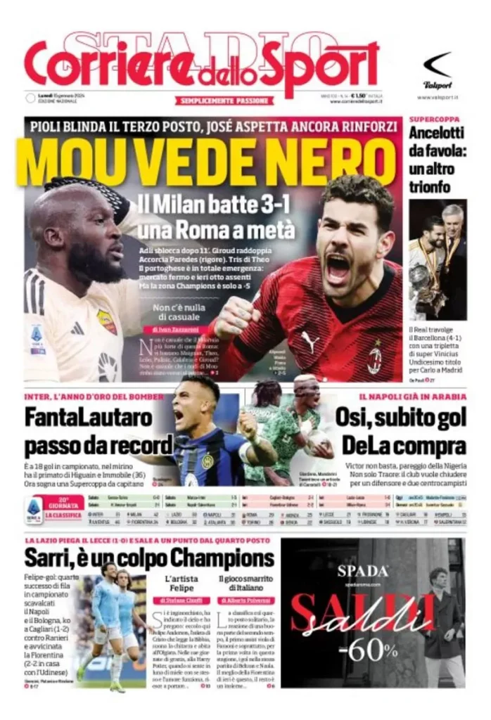 Rassegna stampa: prime pagine quotidiani sportivi - 15 gennaio 2024 28 IMG 0505