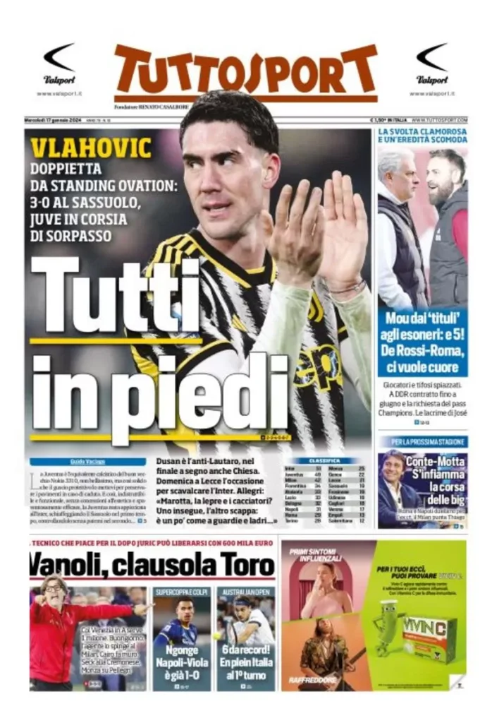 Rassegna stampa: prime pagine quotidiani sportivi - 17 gennaio 2024 29 IMG 0604