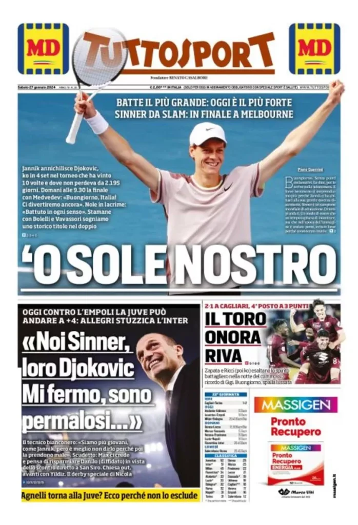 Rassegna stampa: prime pagine quotidiani sportivi - 27 gennaio 2024 29 IMG 1002