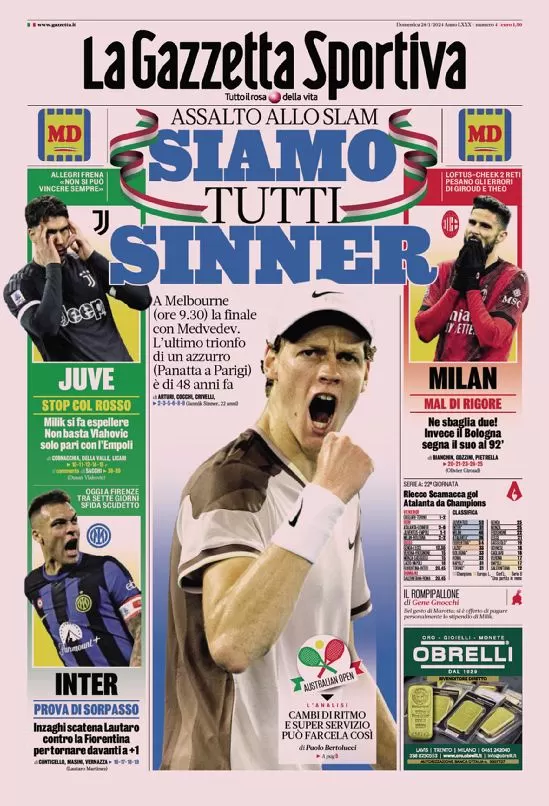 Rassegna stampa: prime pagine quotidiani sportivi - 28 gennaio 2024 2 IMG 1040