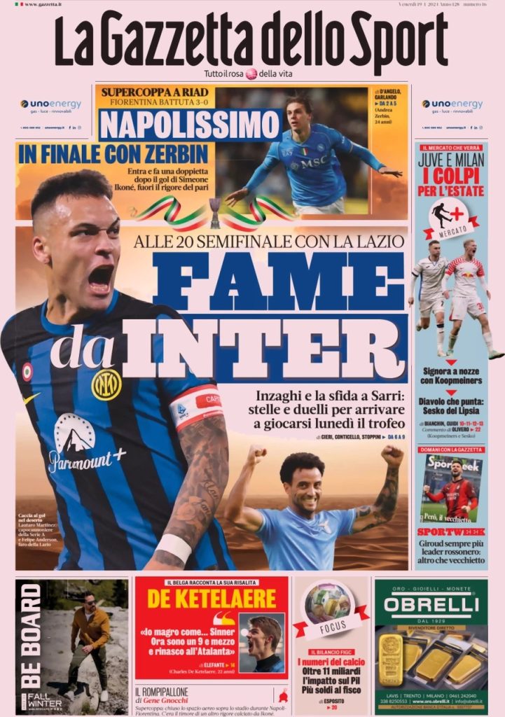Rassegna stampa: prime pagine quotidiani sportivi - 19 gennaio 2024 2 WhatsApp Image 2024 01 19 at 07.54.33