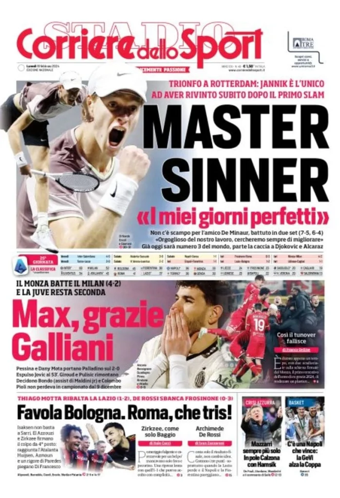 Rassegna stampa: prime pagine quotidiani sportivi - 19 febbraio 2024 28 IMG 1619