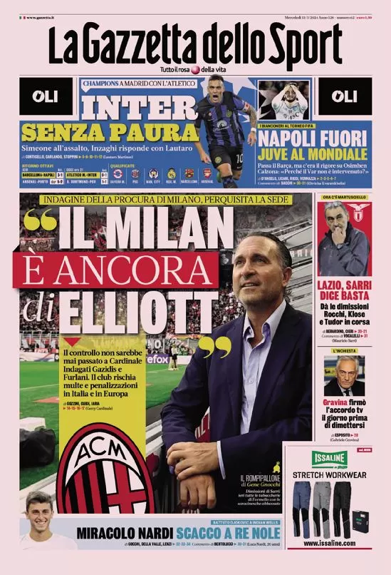 Rassegna stampa: prime pagine quotidiani sportivi - 13 marzo 2024 27 IMG 1954