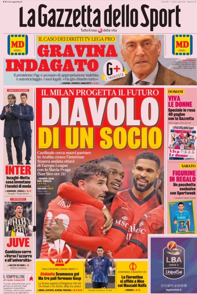 Rassegna stampa: prime pagine quotidiani sportivi - 7 marzo 2024 27 WhatsApp Image 2024 03 07 at 07.53.49