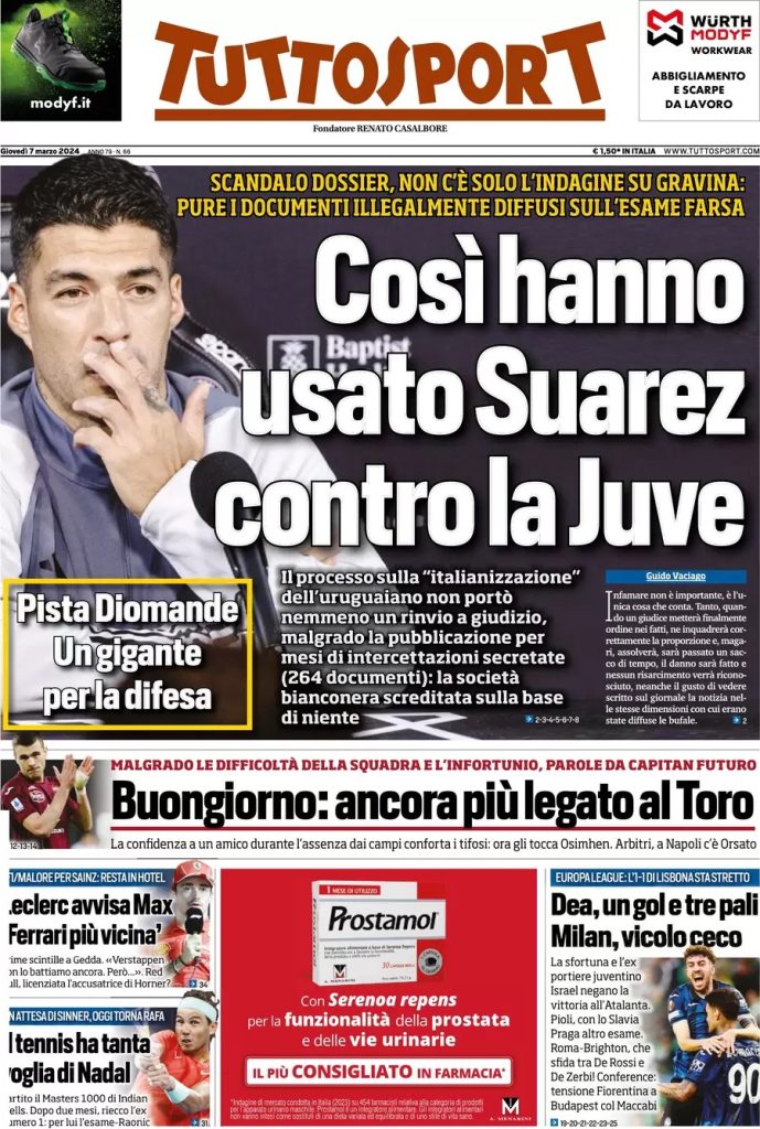 Rassegna stampa: prime pagine quotidiani sportivi - 7 marzo 2024 29 WhatsApp Image 2024 03 07 at 07.54.27