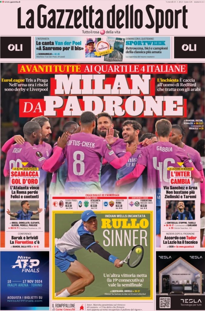 Rassegna stampa: prime pagine quotidiani sportivi - 15 marzo 2024 27 WhatsApp Image 2024 03 15 at 07.52.38