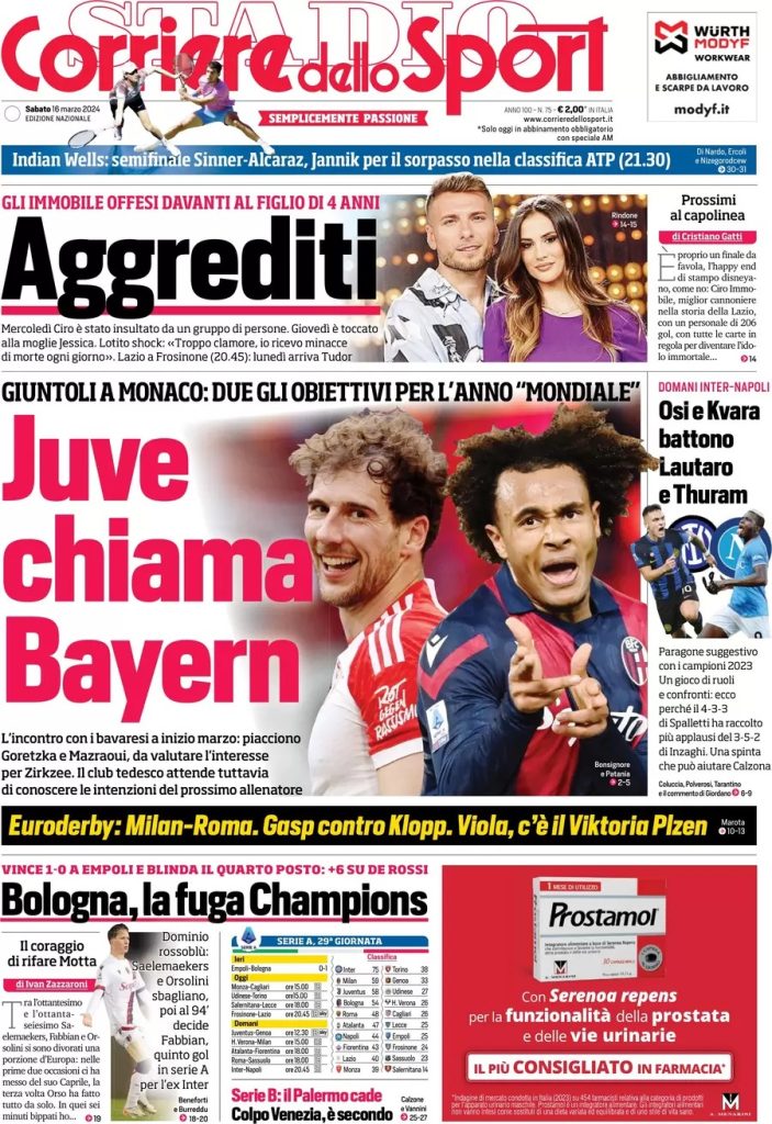 Rassegna stampa: prime pagine quotidiani sportivi - 16 marzo 2024 28 WhatsApp Image 2024 03 16 at 07.56.58