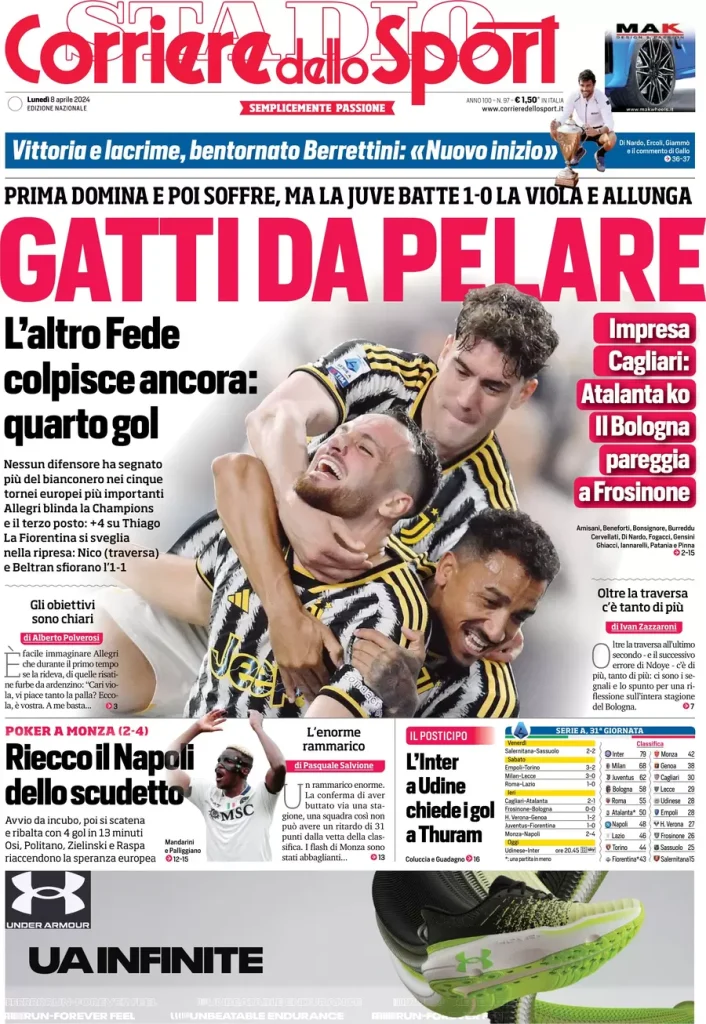 Rassegna stampa: prime pagine quotidiani sportivi - 8 aprile 2024 28 IMG 2271