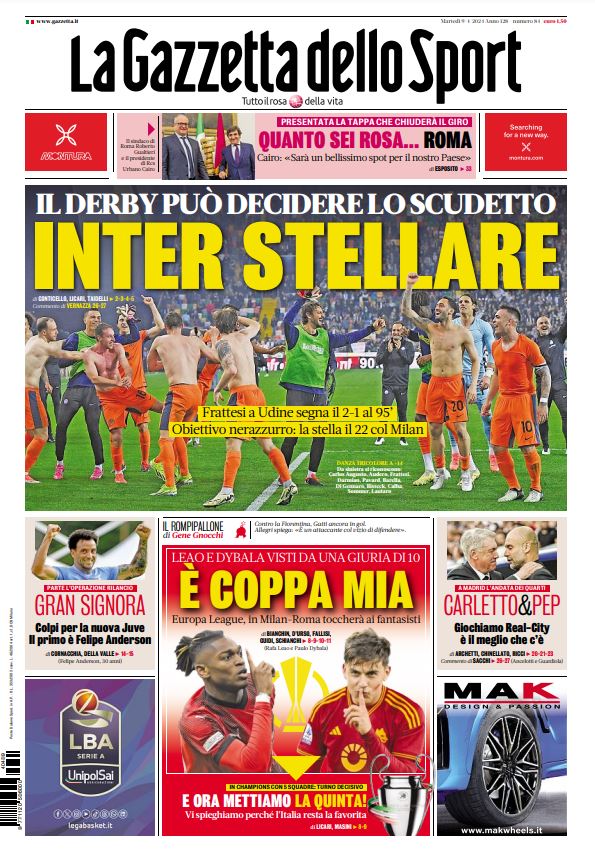 Rassegna stampa: prime pagine quotidiani sportivi - 9 aprile 2024 27 IMG 2329