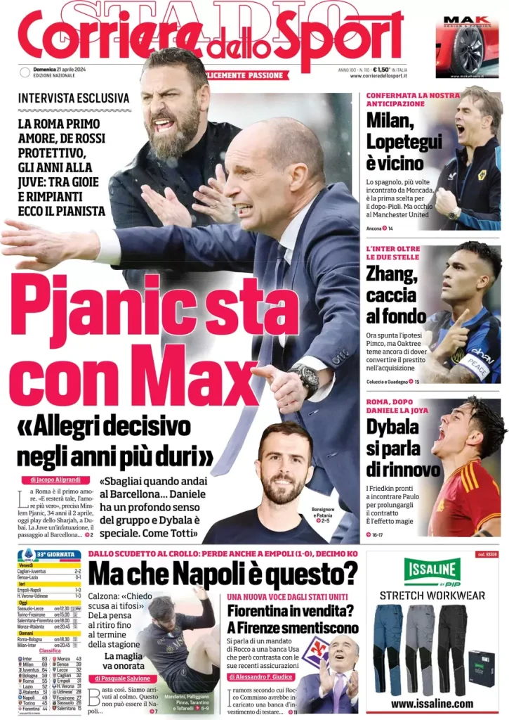 Rassegna stampa: prime pagine quotidiani sportivi - 21 aprile 2024 28 IMG 2556